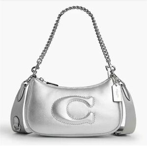 Coach Teri Silver Shoulder Bag with Chain Straps
